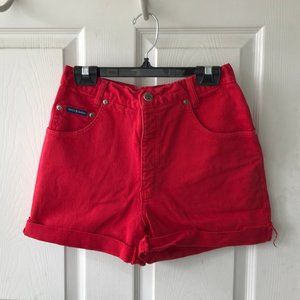 High Waisted Simon Chang Red Shorts
